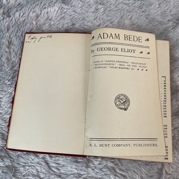 Antique Adam Bede by George Eliot 1925 AL Burt Company Classic Victorian Novel - Picture 6 of 12
